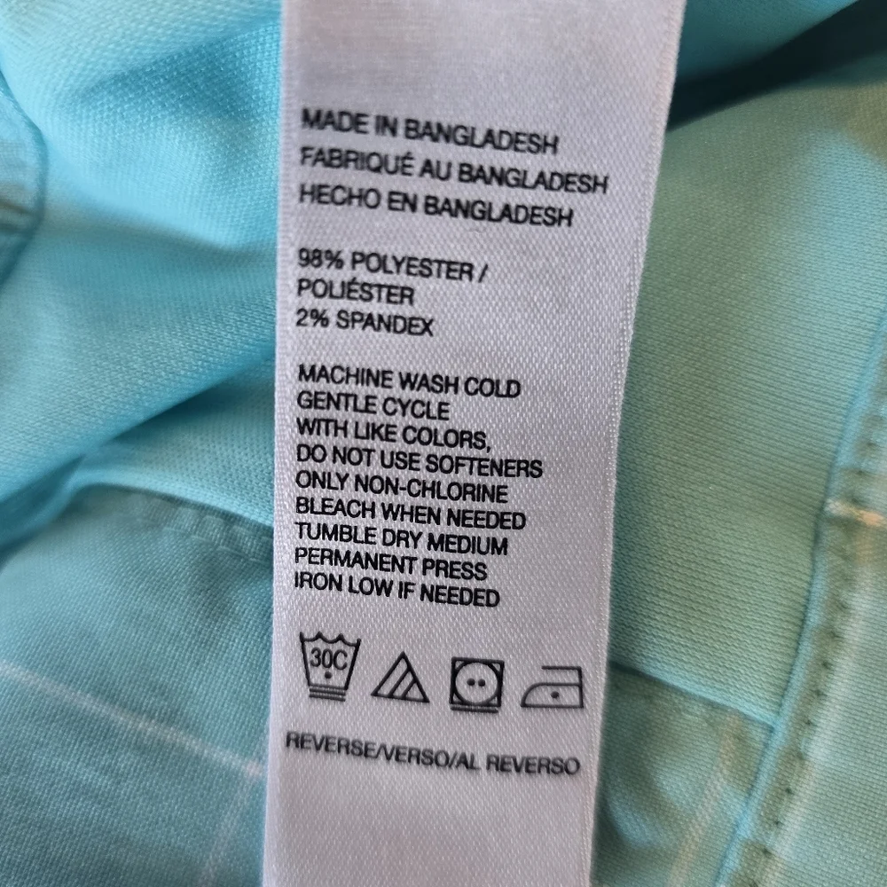 Izod Golf Light Blue Windowpane Skirt Shorts 16